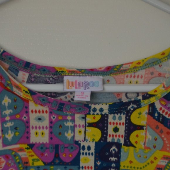 LuLaRoe Funky Pattern Carly Style Dress w Pocket - Picture 5 of 13